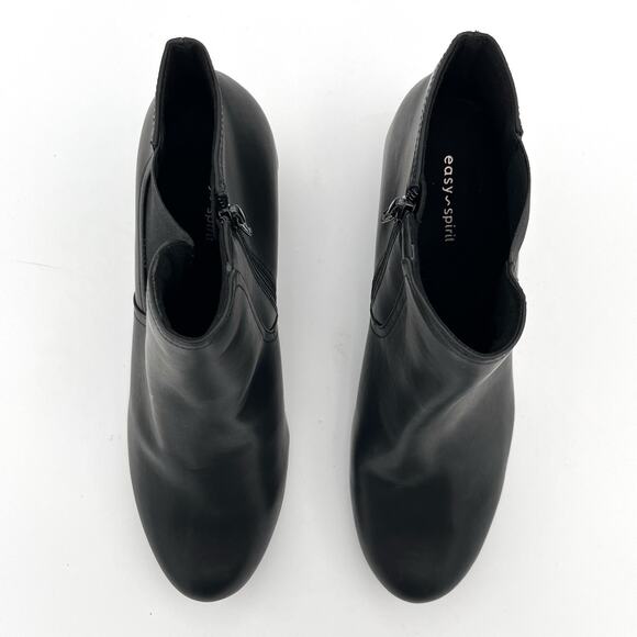 Easy Spirit Caelan 12M Black Vegan Leather Booties Zip Ankle Boots Comfort NEW - Picture 8 of 9
